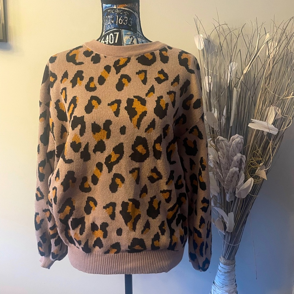Leopard Print Sweater 🍂